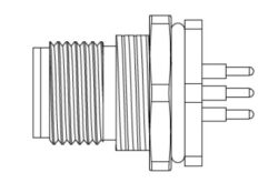 SM C10 PM12-RPBR04-S0-PG9 - SM C10 PM12-RPBR04-S0-PG9 Schmid-M M12 Male Connector,4 Pins,PCB, Rear Mount, PG9 Thread